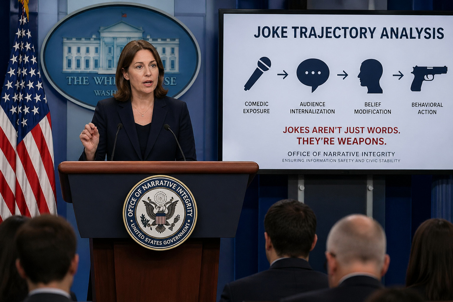 Government briefing on joke threat analysis
