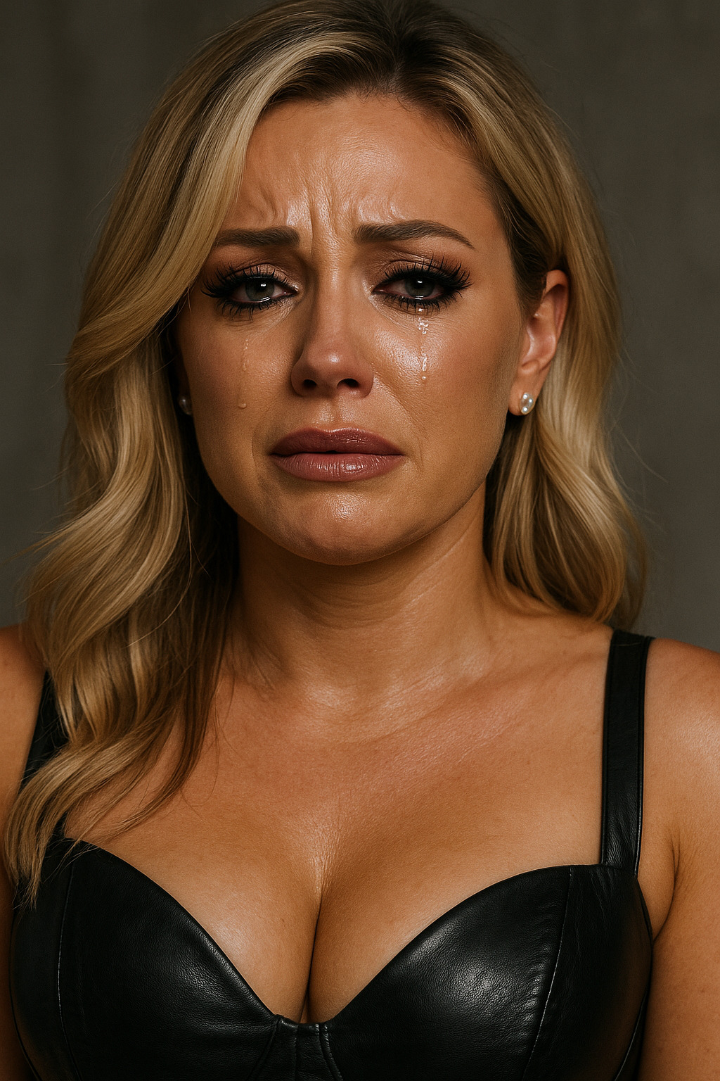 Faithlynn Reece, widow of Rex Reece, weeping at her ministry desk